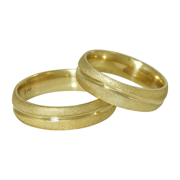 Aliança de Casamento em Ouro Amarelo 18K com Friso
