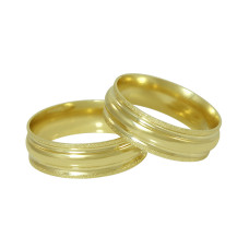 Aliança de Casamento em Ouro Amarelo 18K com Frisos