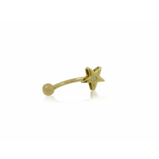 Piercing de Umbigo em Ouro Amarelo 18K Estrela com Brilhante
