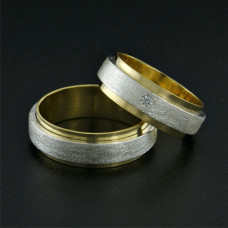 Aliança de Casamento em Ouro Amarelo 18K Sobreposta em Prata com Brilhante