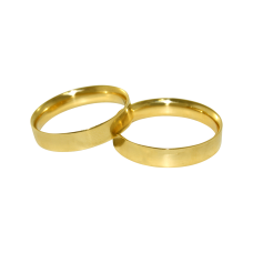 Aliança de Casamento em Ouro Amarelo 18K Reta Tradicional