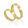 Aliança de Casamento em Ouro Amarelo 18K Reta com Friso Transversal e Brilhante