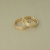 Aliança de Casamento em Ouro Amarelo 18K com Frisos Diamantado e Brilhantes